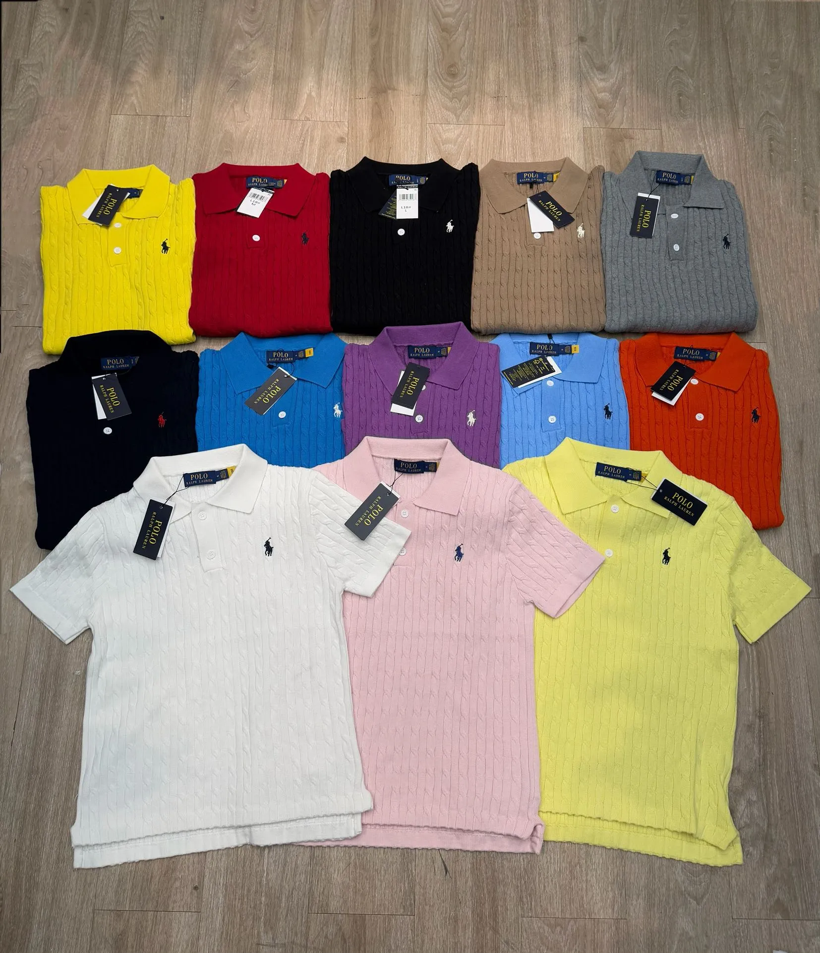 🅿️158 L18 #Ralph Lauren•Polo collar embroidered short-sleeved bottoming knitted sweater ✅✅✅Ready stock Focus on quality Feel free to compare Size: S M L